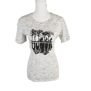 Stranger Things graphic tee / minimalist sci-fi forest print top